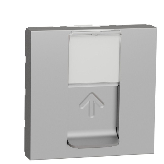 Одинарна комп'ютерна розетка Schneider Electric NU341130 RJ45 cat.5e UTP з полем для напису 2М (алюміній)
