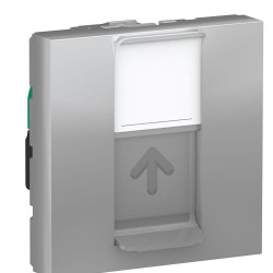 Одинарна комп'ютерна розетка Schneider Electric NU341130 RJ45 cat.5e UTP з полем для напису 2М (алюміній)