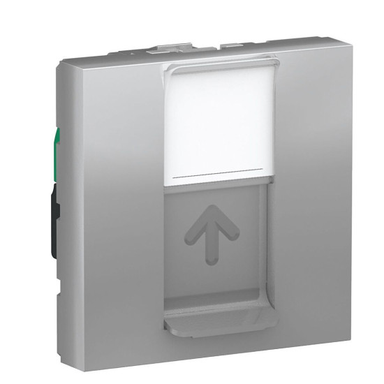 Одинарна комп'ютерна розетка Schneider Electric NU341130 RJ45 cat.5e UTP з полем для напису 2М (алюміній)