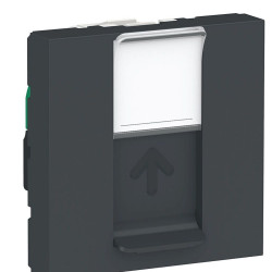 Одинарна комп'ютерна розетка Schneider Electric NU341154 RJ45 cat.5e UTP з полем для напису 2М (антрацит)