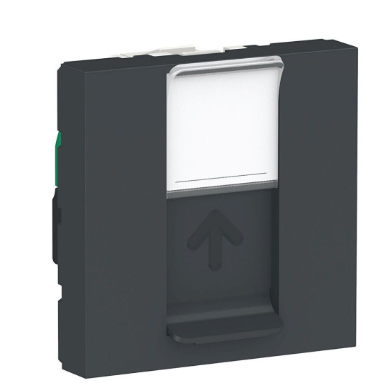 Одинарна комп'ютерна розетка Schneider Electric NU341154 RJ45 cat.5e UTP з полем для напису 2М (антрацит)