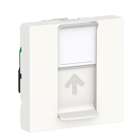 Одинарна комп'ютерна розетка Schneider Electric NU341318 RJ45 cat.5e STP із полем для напису 2М (біла)