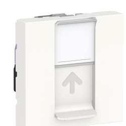 Одинарна комп'ютерна розетка Schneider Electric NU341518 RJ45 cat.6 UTP із полем для напису 2М (біла)