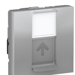 Одинарна комп'ютерна розетка Schneider Electric NU341530 RJ45 cat.6 UTP із полем для напису 2М (алюміній)