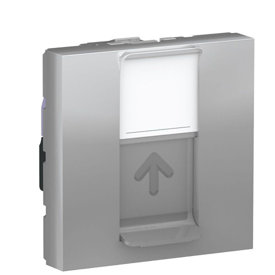 Одинарна комп'ютерна розетка Schneider Electric NU341530 RJ45 cat.6 UTP із полем для напису 2М (алюміній)