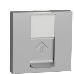 Одинарна комп'ютерна розетка Schneider Electric NU341730 RJ45 cat.6 STP із полем для напису 2М (алюміній)