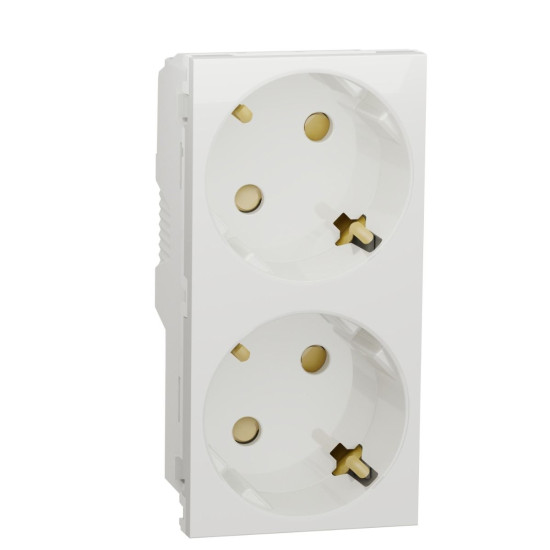 Подвійна розетка Schneider Electric NU306718A 45 ° (біла)