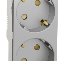 Подвійна розетка Schneider Electric NU306730A 45 ° (алюміній)