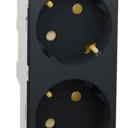 Подвійна розетка Schneider Electric NU306754A 45° (антрацит)