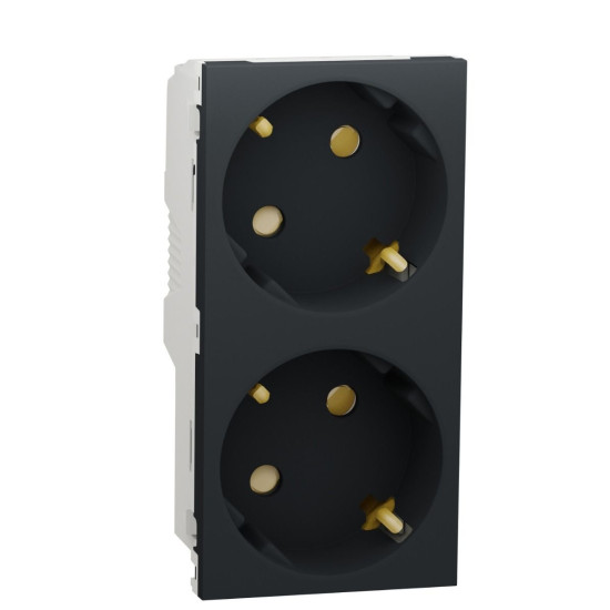 Подвійна розетка Schneider Electric NU306754A 45° (антрацит)