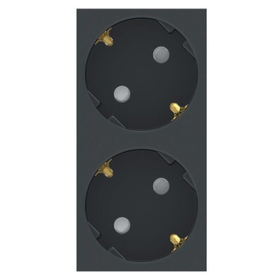Подвійна розетка Schneider Electric NU306754A 45° (антрацит)
