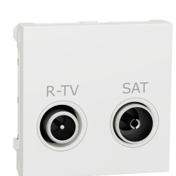 Прохідна розетка Schneider Electric NU345618 R-TV SAT 2М (біла)