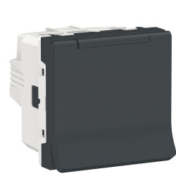 Розетка Schneider Electric NU303754TA (гвинтовий затискач) 16А (антрацит)