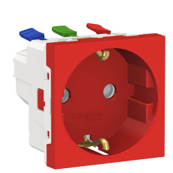 Розетка Schneider Electric NU305703 (затискний контакт) 16А (червона)