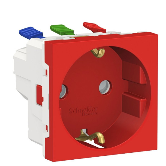 Розетка Schneider Electric NU305703 (затискний контакт) 16А (червона)