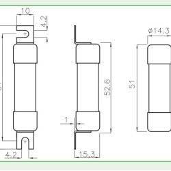 Запобіжник ETI 002637129 CH 14x65 gPV 25A 1000V (10kA)