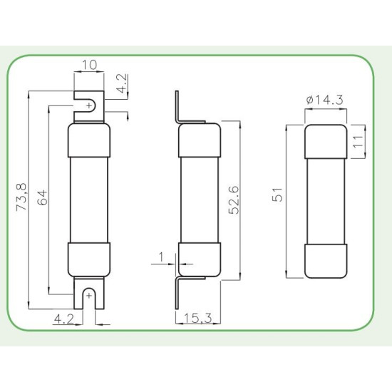 Запобіжник ETI 002637305 CH SU 14x51 gPV 16A 1000V (10kA)