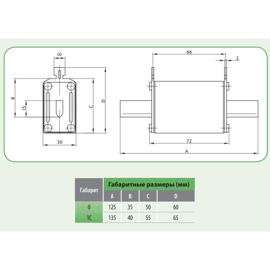 Запобіжник ETI 004110377 NH-1C gPV 100A 1000V DC