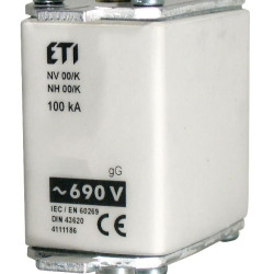 Запобіжник із ударною голкою ETI 004111185 NH-00 K/gG 100 A KOMBI 690V