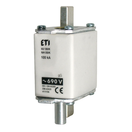 Запобіжник із ударною голкою ETI 004111185 NH-00 K/gG 100 A KOMBI 690V