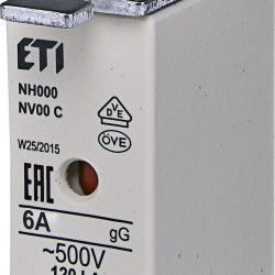 Запобіжник ETI 004181203 NH-000/gG 6A 500V KOMBI