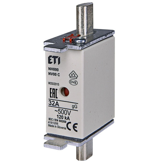 Запобіжник ETI 004181208 NH-000/gG 32A 500V KOMBI