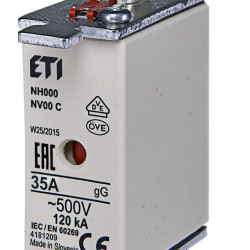 Запобіжник ETI 004181209 NH-000/gG 35A 500V KOMBI