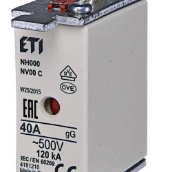 Запобіжник ETI 004181210 NH-000/gG 40A 500V KOMBI