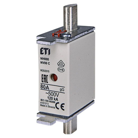 Запобіжник ETI 004181213 NH-000/gG 80A 500V KOMBI