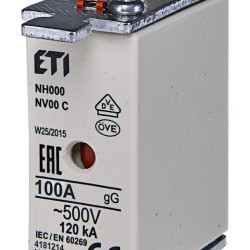 Запобіжник ETI 004181214 NH-000/gG 100A 500V KOMBI