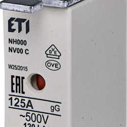 Запобіжник ETI 004181215 NH-000/gG 125A 500V KOMBI