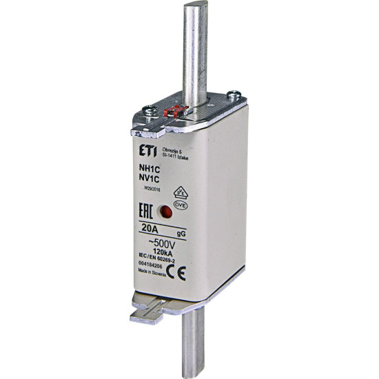 Запобіжник ETI 004184206 NH-1C/gG 20A 500V KOMBI