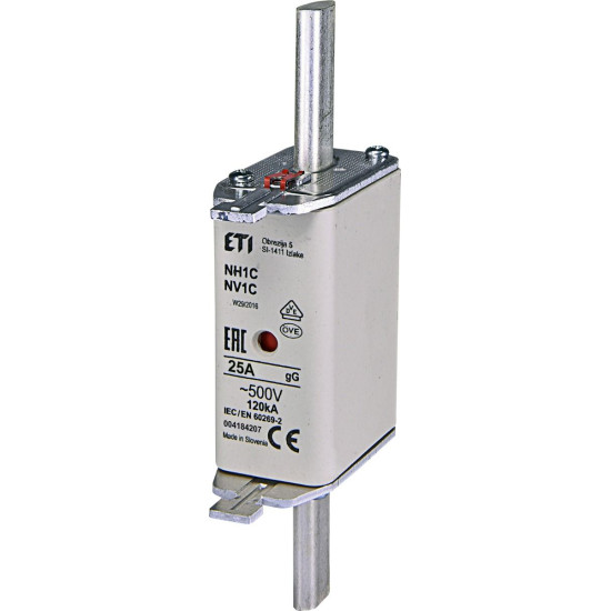 Запобіжник ETI 004184207 NH-1C/gG 25A 500V KOMBI