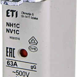 Запобіжник ETI 004184212 NH-1C/gG 63A 500V KOMBI