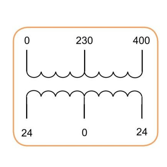 Трансформатор напруги ETI 003801032 TRANSF 1f B 24-0-24V 50VA
