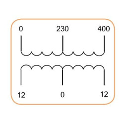 Трансформатор напруги ETI 003801128 TRANSF 1f F 12-0-12V 250VA