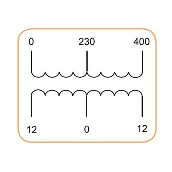 Трансформатор напруги ETI 003801135 TRANSF 1f F 12-0-12V 1600VA
