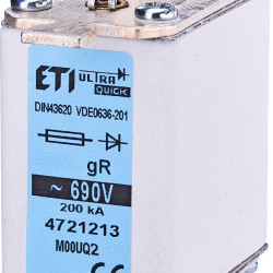 Запобіжник ETI 004721214 M000UQ2/100A/690V gR (200 kA)