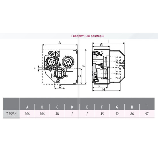 Тримач запобіжника ETI 002362003 T 25/3N DELTA 3p (DII 25А)