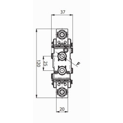 Ізольований тримач запобіжника ETI 004121313 PTI 0 1p 160A (M8-2M6)