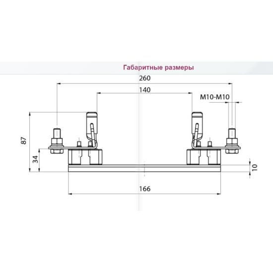 Тримач запобіжника ETI 004132024 PKI 3L 630A 1p 1200V AC/DC