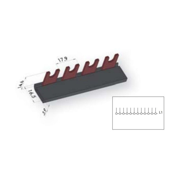Кутова шина живлення ETI 2921060 IZ 16/1F/12/L 1р (0,21m)