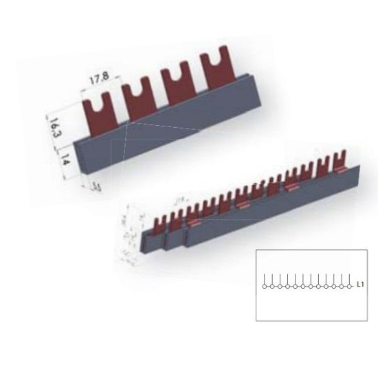 Шина живлення ETI 2921092 IZ 16/1F/54 1р (1m)