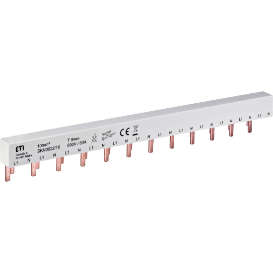Шина живлення ETI 2921148 SKN0022/10 1F+N 12 М (для KZS-1M SUP із верхнім підключенням)