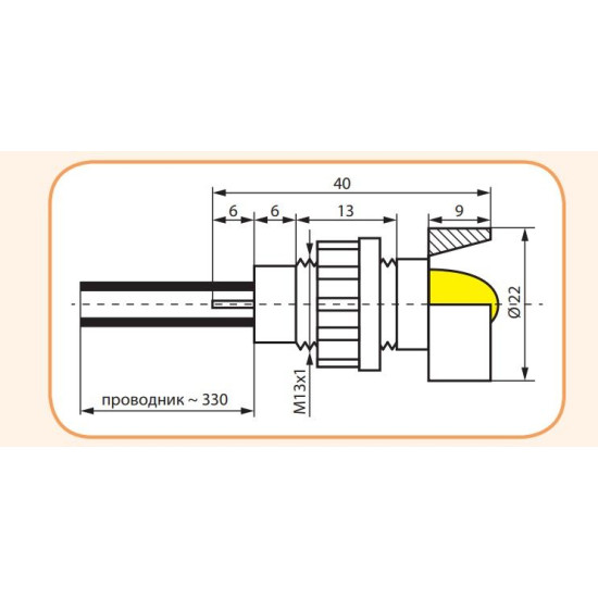 Сигнальна лампа ETI 004770807 LS 10 G 24 10мм 24V AC (зелена)