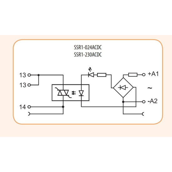 Тиристорне інтерфейсне реле ETI 002473051 SSR1-230 ACDC 1NO 1.2A AC1 400V AC