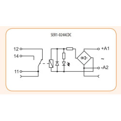 Електромеханічне інтерфейсне реле ETI 002473052 SER1-024 ACDC 1CO 6A AC1 250V AC