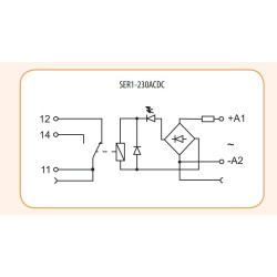 Електромеханічне інтерфейсне реле ETI 002473053 SER1-230 ACDC 1CO 6A AC1 250V AC