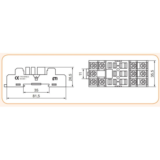 Цоколь ETI 002473064 RERB3-S (для RERM3)