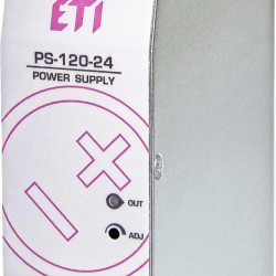 Джерело живлення ETI 004656682 PS-120-24 (Вхід: 100-240V AC/140-340V DC; Вихід: 24-28V DC/120W/5A)